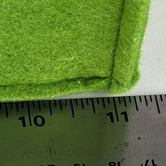 Vibrant Green Felt Tote Bag with Black Faux Leather Handles Like New - Picture 11 of 12